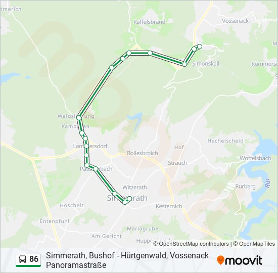 86 Route Schedules Stops Maps H rtgenwald Vossenack Gymnasium