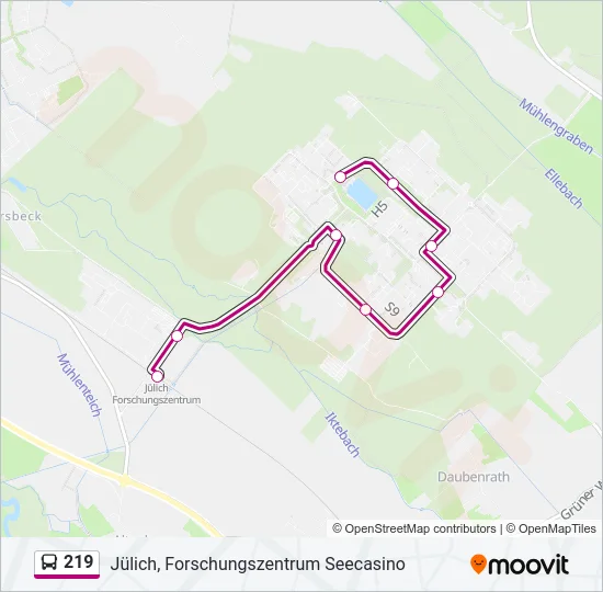 219 Bus Line Map