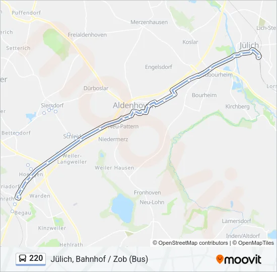 220 Bus Line Map
