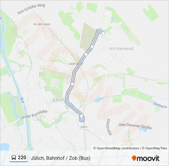 220 Bus Line Map