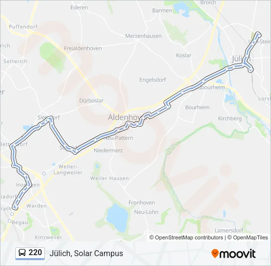 220 Bus Line Map