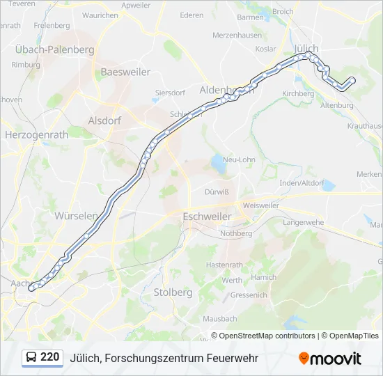 220 Bus Line Map