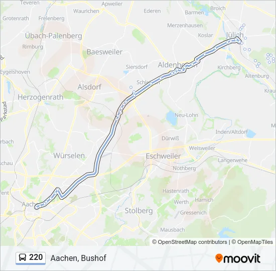 220 Bus Line Map