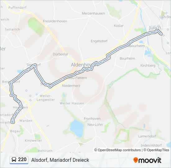 220 Bus Line Map