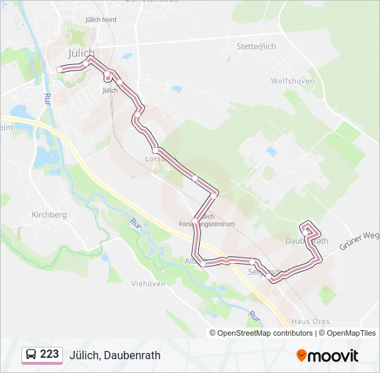 223 Bus Line Map