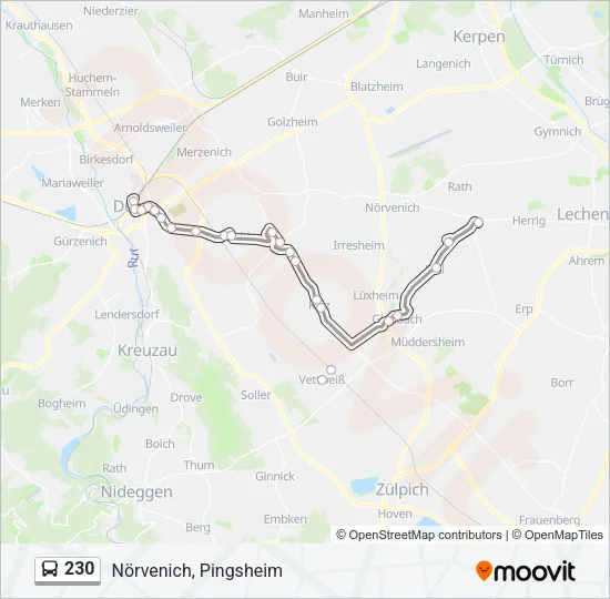 230 Bus Line Map