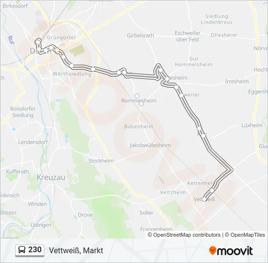 230 Bus Line Map