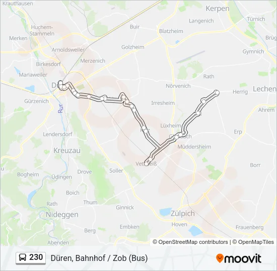 230 Bus Line Map