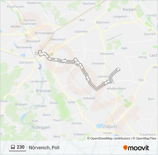 230 Bus Line Map