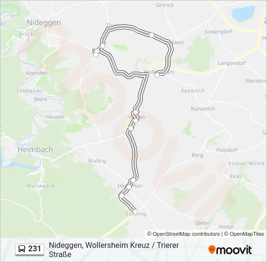 231 Bus Line Map