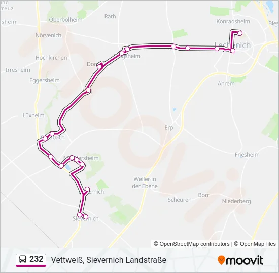232 Bus Line Map