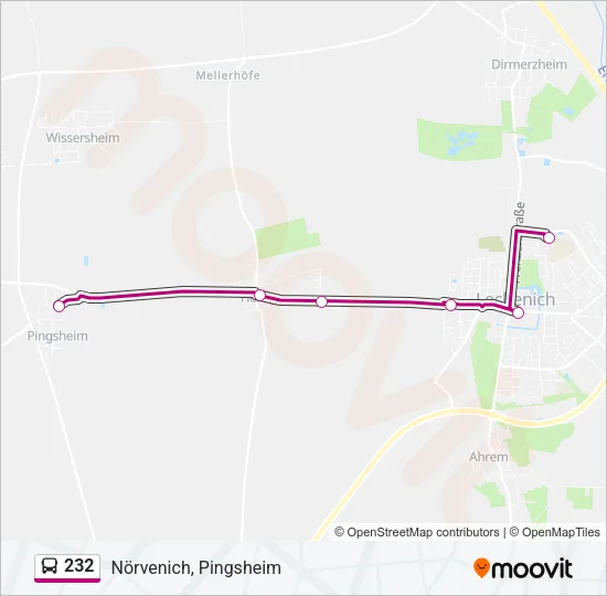 232 Bus Line Map