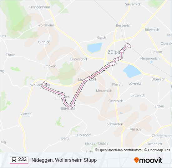 233 Bus Line Map