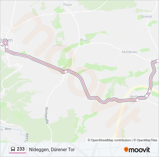 233 Bus Line Map