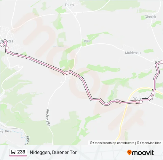233 Bus Line Map