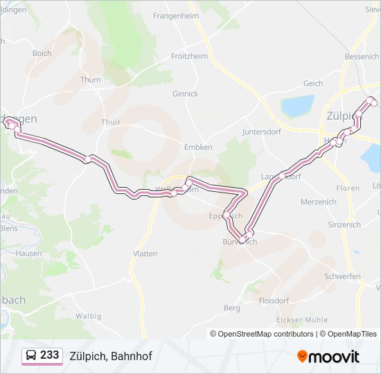 233 Bus Line Map