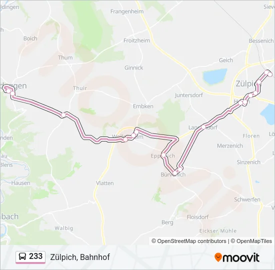 233 Bus Line Map