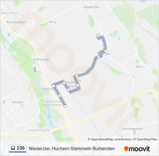 Автобус 236: карта маршрута