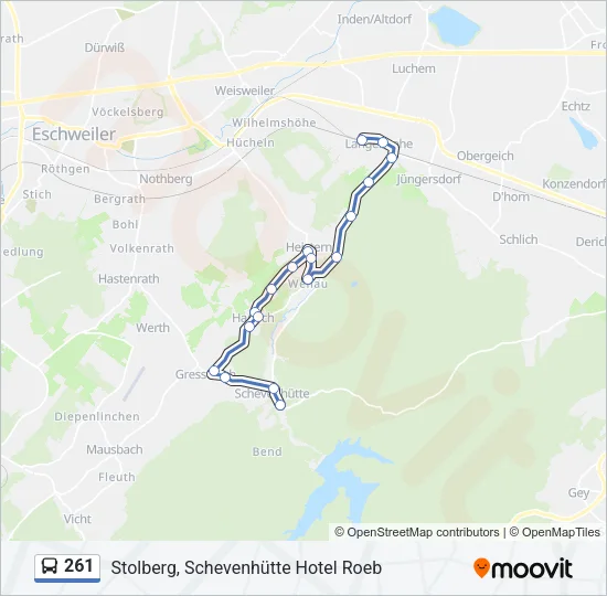 261 Bus Line Map