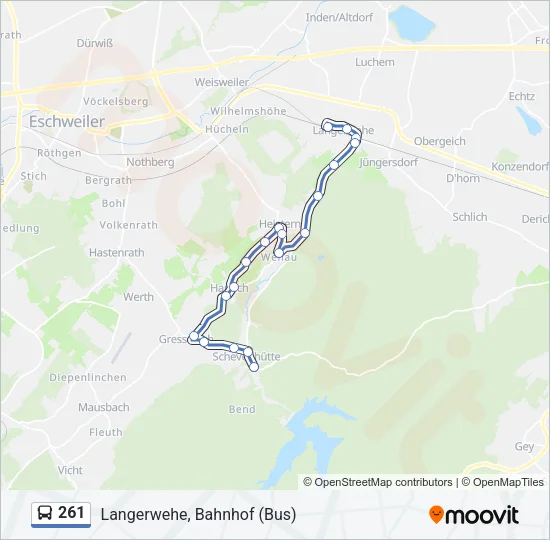 261 Bus Line Map