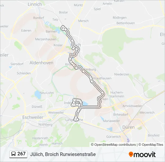 267 Bus Line Map