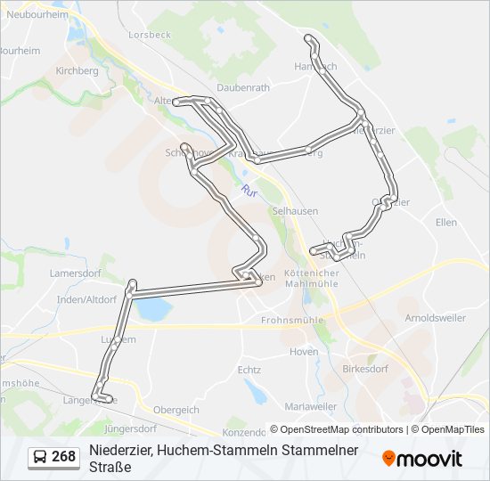 268 bus Line Map