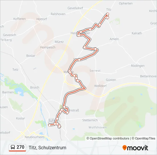 270 Bus Line Map