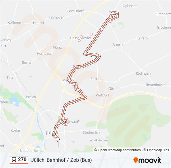 270 bus Line Map