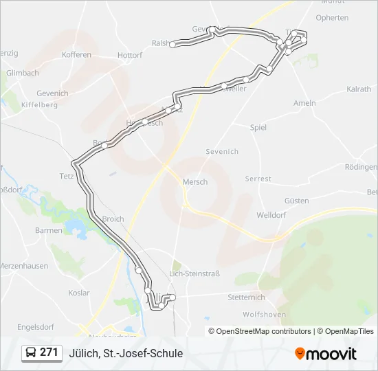 Buslinie 271 Karte
