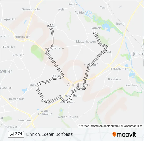 274 Bus Line Map