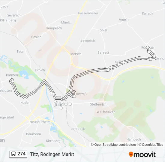 274 Bus Line Map