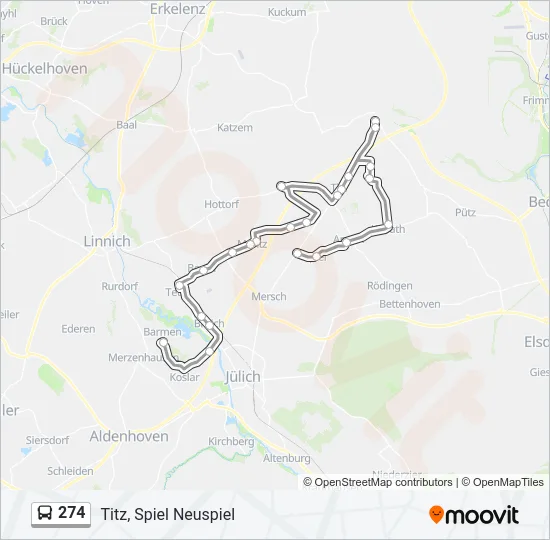 274 Bus Line Map