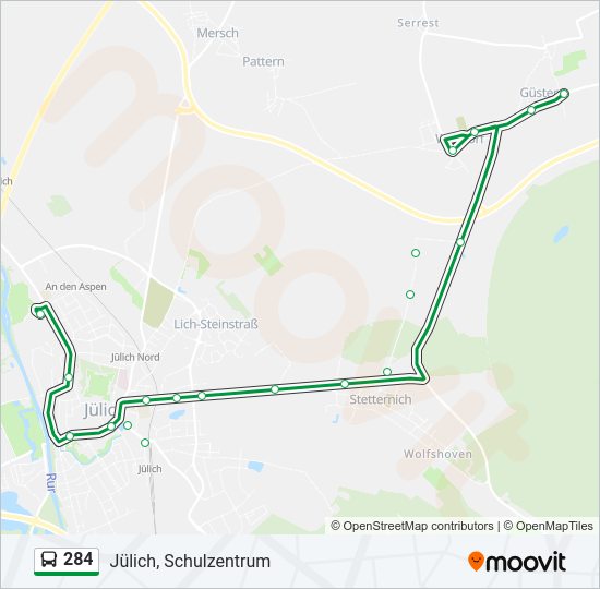 284 bus Line Map