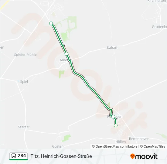284 Bus Line Map