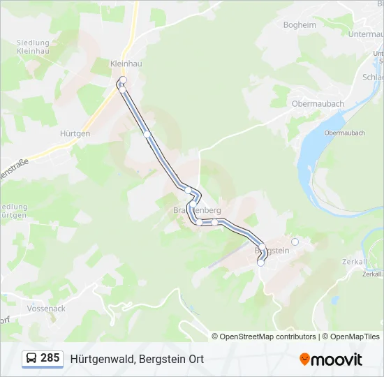 285 Bus Line Map