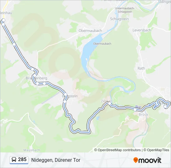 285 Bus Line Map
