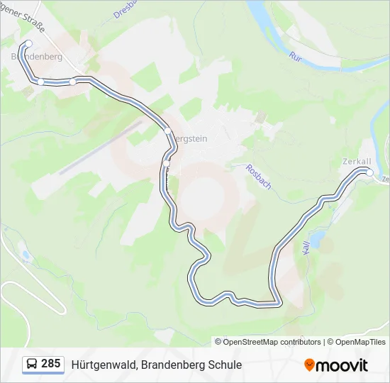 Автобус 285: карта маршрута