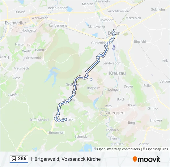 286 Bus Line Map