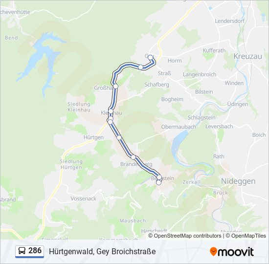 286 bus Line Map