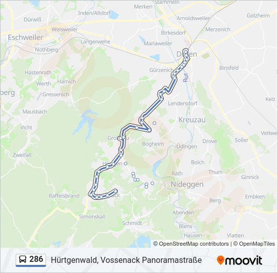 286 bus Line Map