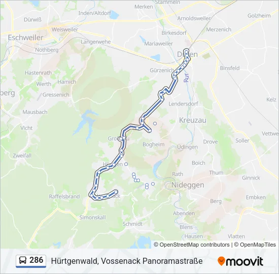 286 Bus Line Map