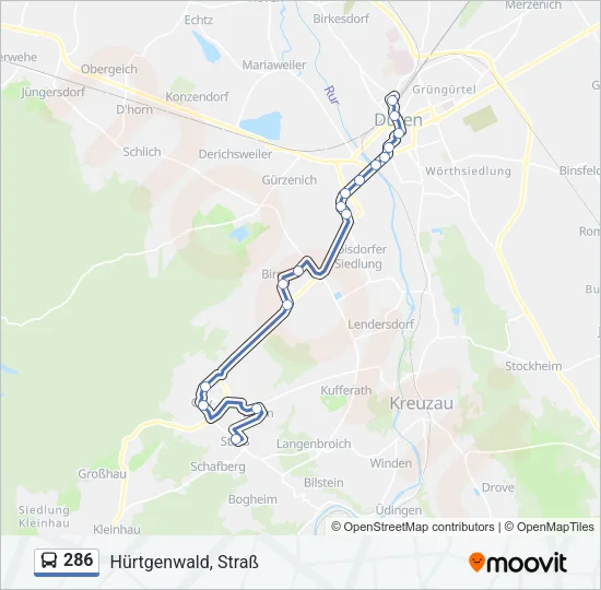 286 Bus Line Map