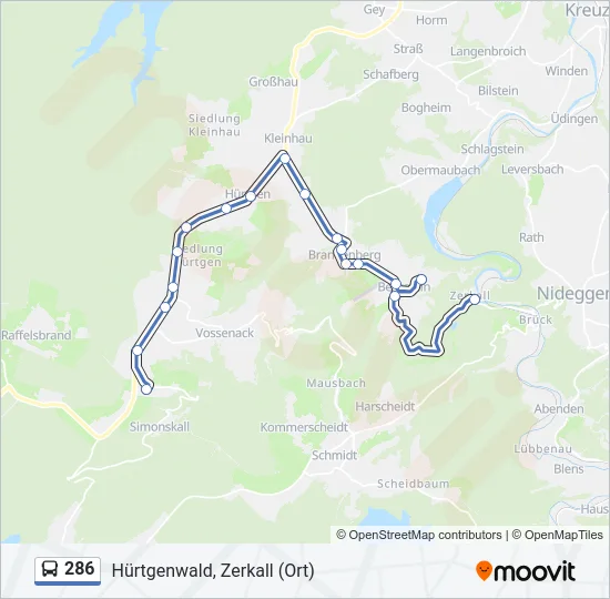 286 Bus Line Map