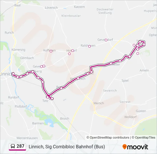 287 Bus Line Map