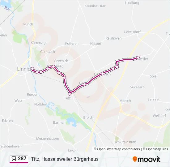 287 Bus Line Map