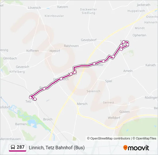287 Bus Line Map
