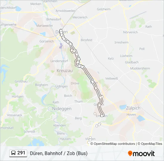 291 Bus Line Map