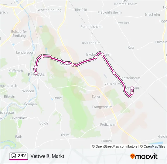 292 Bus Line Map