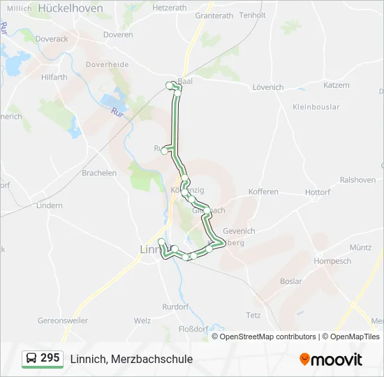 Автобус 295: карта маршрута