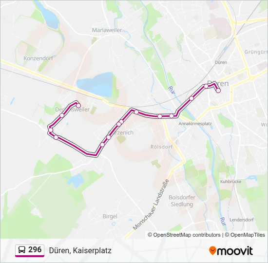 Buslinie 296 Karte